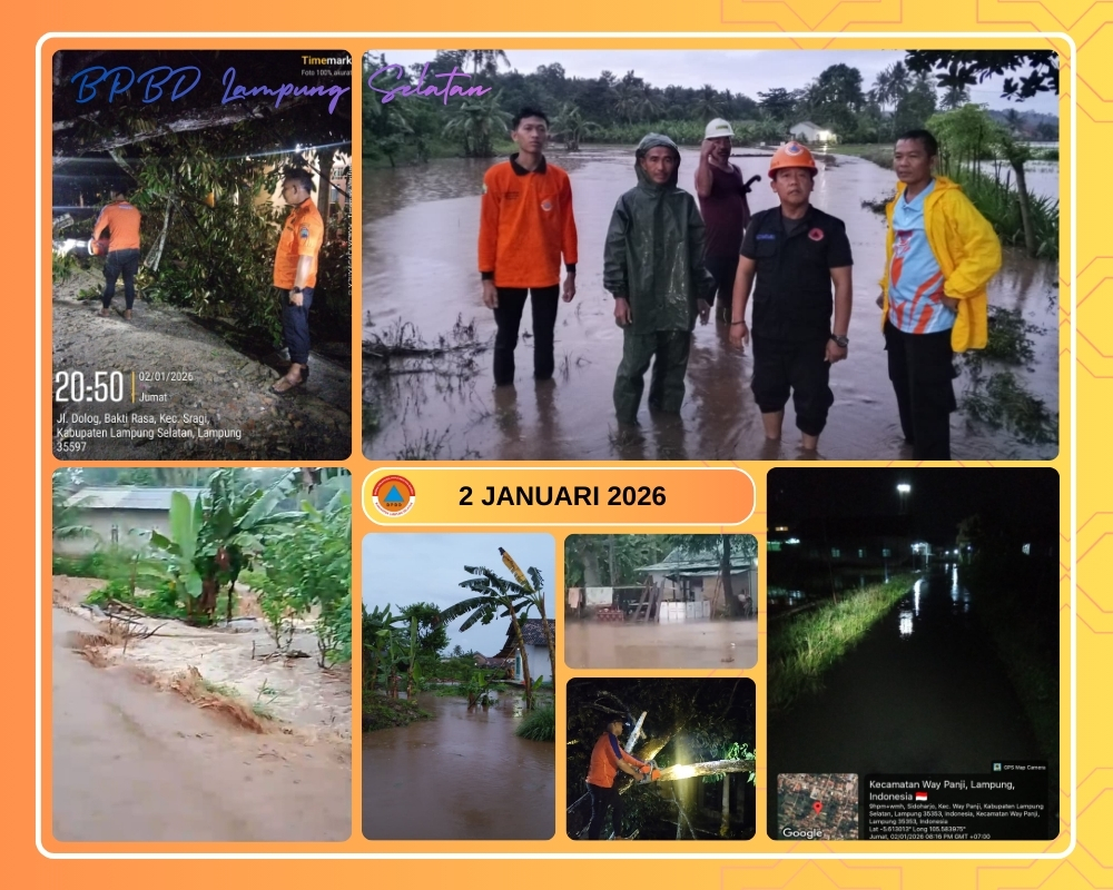Puting Beliung dan Banjir Landa Lampung Selatan Awal Tahun 2026